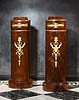 A fine pair of Empire gilt bronze mounted mahogany pedestals